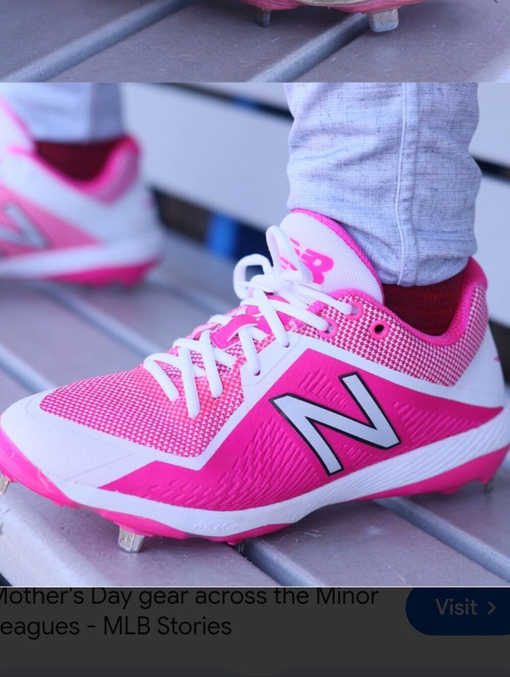 New Balance L4040v4 Men’s Pink Metal Baseball Cleats Size 13 NWT